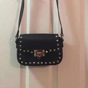 Black studded crossbody bag